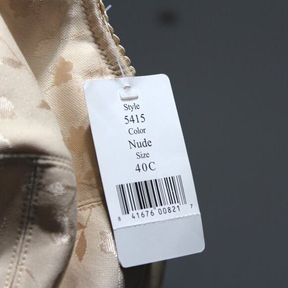 Elila Jacquard Front Hook Posture Longline Softcup Bra Corset 40C in Sand NWT - Picture 4 of 4